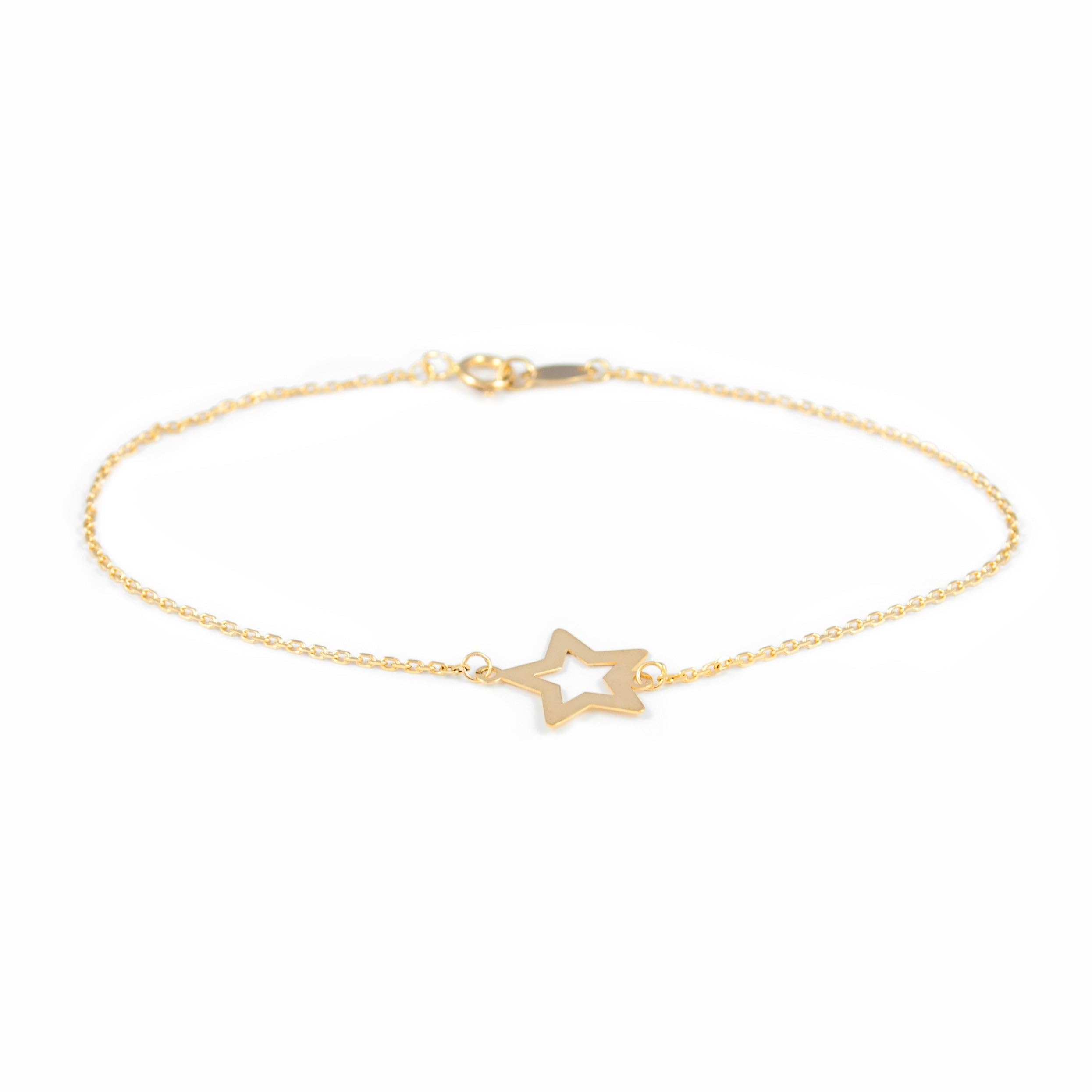 Monde Petit 18ct Yellow Gold star Bracelet
