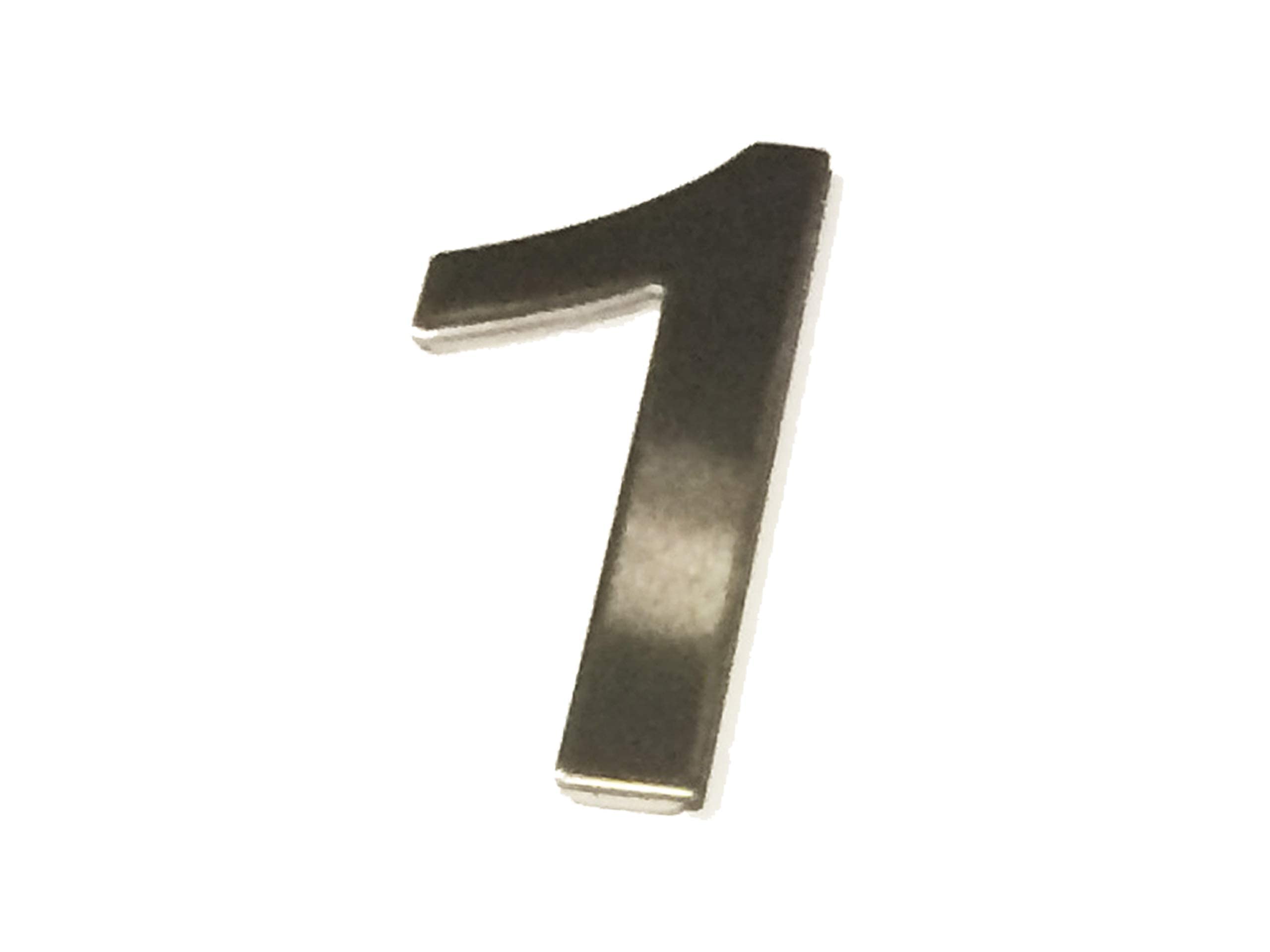 ASC Brushed Stainless Steel House Numbers Stick on 3M Adhesive 10cm Tall - 1 to 9999#(None)~(None)~1