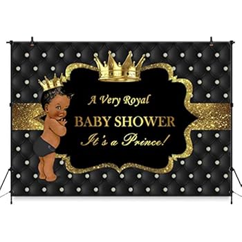 Amazon Com Mehofoto Black Prince Baby Shower Backdrop Little