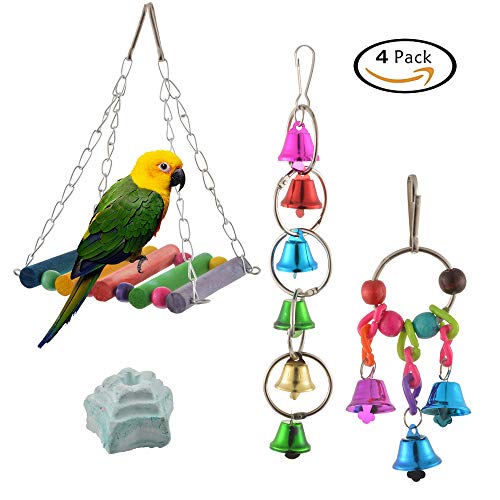 Urijk Parrot Perch Bird Cage Stand Toy, Parrot Rough Pumice Perch to