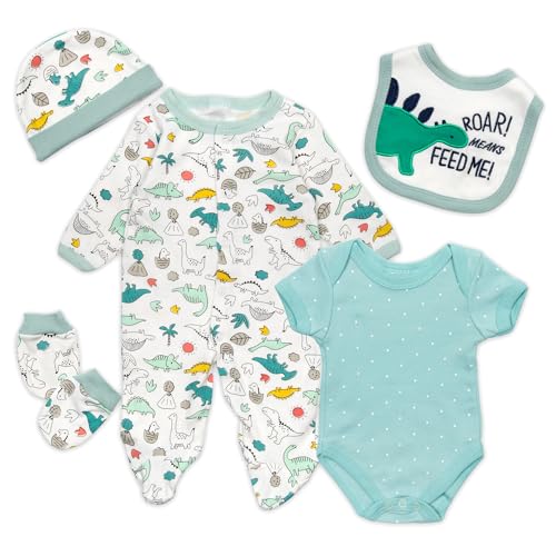 PEDOLLTREE Reborn Baby Doll Clothes Dinosaurs 5 Pcs Set for 17-22 Inch Baby Doll Clothes Outfits Accessories Newborn Boy&Girl