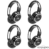 4 Pack of Wireless Infrared Two-Channel Foldable Headphones Universal Rear Entertainment System Infrared Headphones for in Car TV Video Audio Listening
