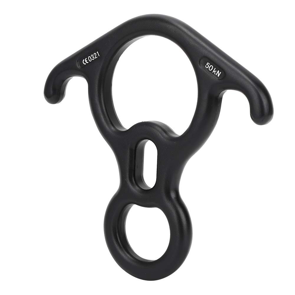 Alomejor 50KN Ox Horn Carabiner 8 Descender Large Bent-Ear Belaying and Rappelling Gear Belay Device Climbing for Rock Climbing Peak