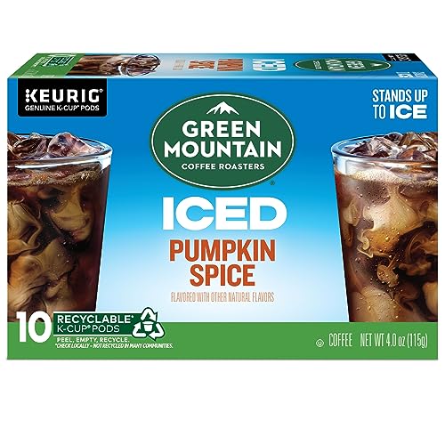 GREEN MOUNTAIN COFFEE BREW OVER ICE PUMPKIN SPICE, KEURIG SINGLE SERVE K-CUP PODS, 10 COUNT