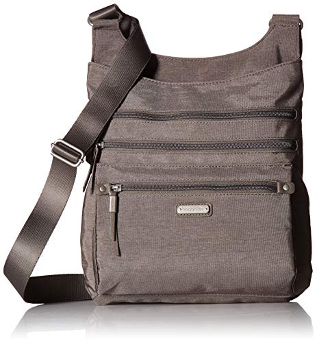 Baggallini Town Bagg Crossbody Bag - Pewter Zebra Emboss, Lightweight Nylon, Multiple Pockets - View #2