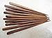 Set of 10 Wooden Hair Sticks, Six Inches Long, Stained Medium Brown, End Drilled - By Craftshowdisplays-us