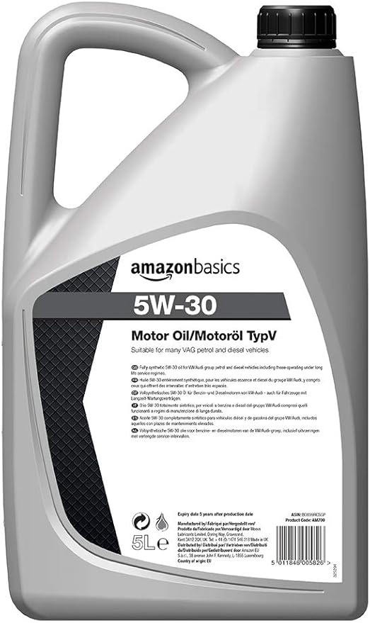 Amazon Basics Motor Engine Oil 5w 30 Typv 5l Amazon Co Uk Automotive