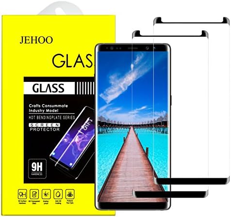JEHOO Galaxy NOTE 8 Screen Protector, [2-Pack] Tempered Glass Screen Protector [9H Hardness][Anti-Scratch][Anti-Bubble][3D Curved] [High Definition] [Ultra Clear] for Samsung Galaxy NOTE 8