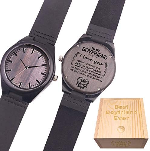 Customized Engraved Wooden Watch, Casual Handmade Wood Watch for Men Women Family Friends Customized Gift