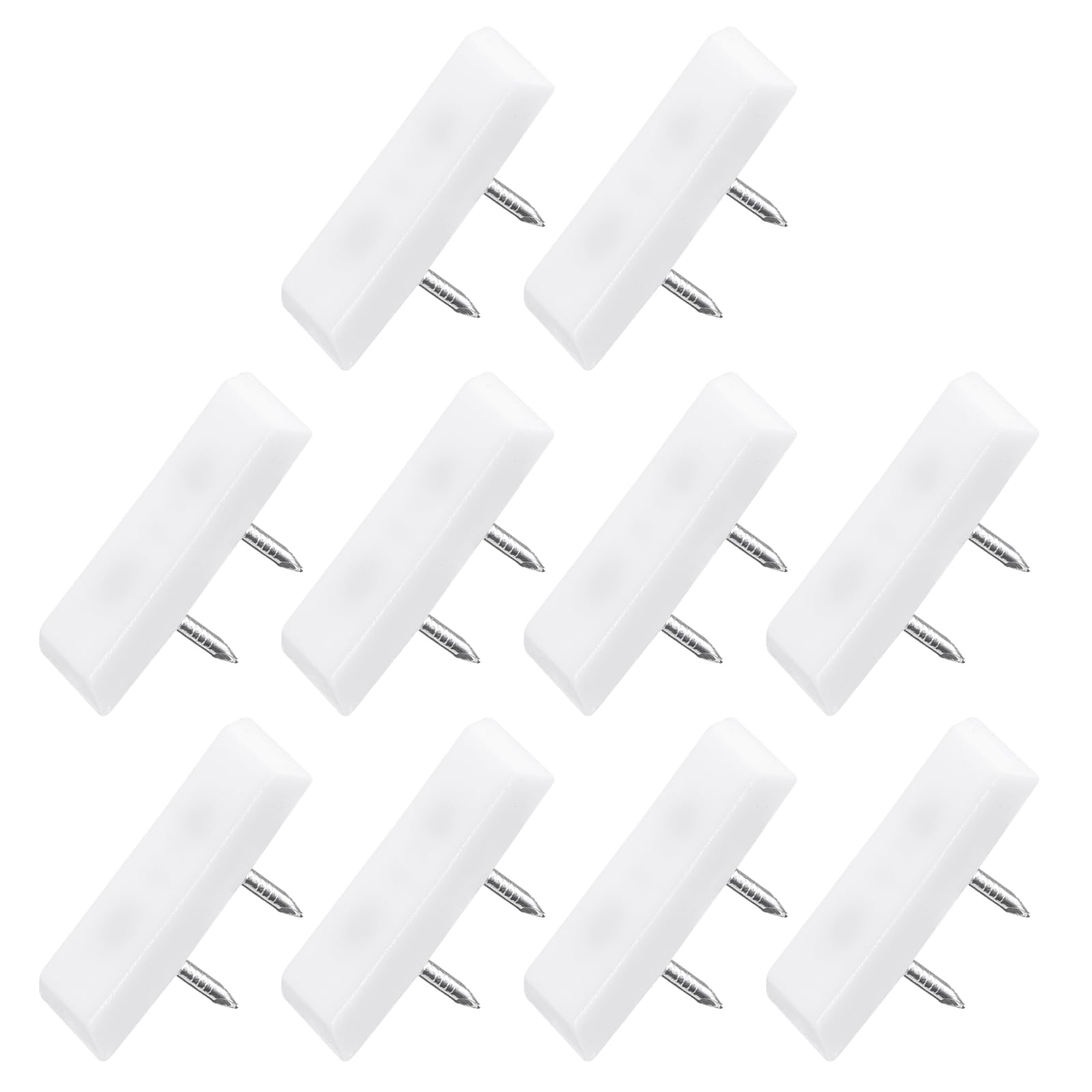 METALLIXITY Furniture Feet Nail (31mm/1.22in) 60Pcs, Plastic Square Double Pins Chair Glides Sliders - for Chairs Sofa Furniture Sliders Protector Pad, White