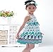 Morecome Kids Bow Belt Sleeveless Peacock Dress Girls Party Dress (3-4Years, Blue)