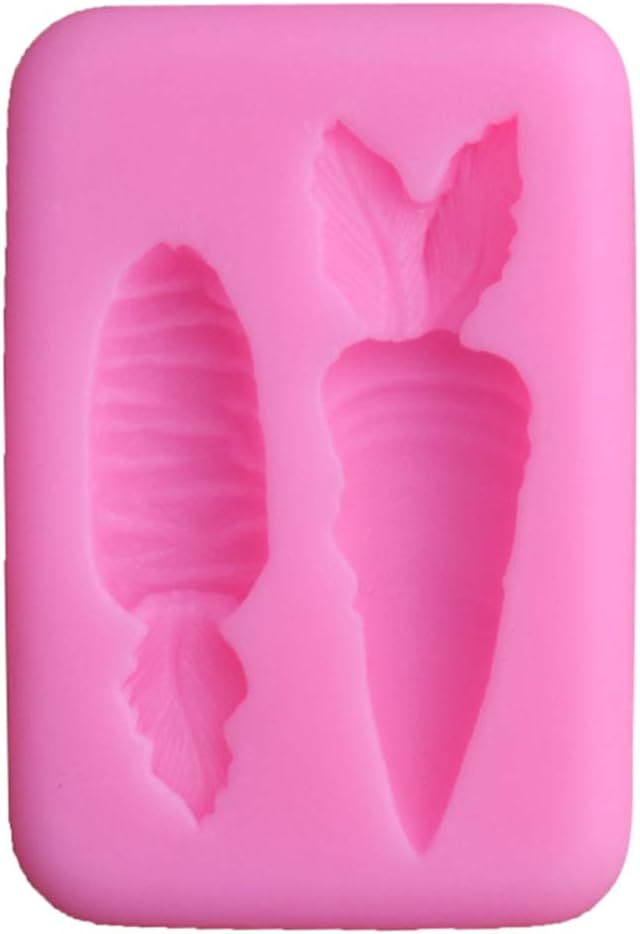 planuuik Carrot 3D Silicone Mold Fondant Cake Chocolate Decorating Sugarcraft Paste MouldPink