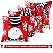 4 Pieces Christmas Pillow Case Throw Cushion Cover Cotton Linen Pillow Decorations, 18x18 inch (Color Set 10)