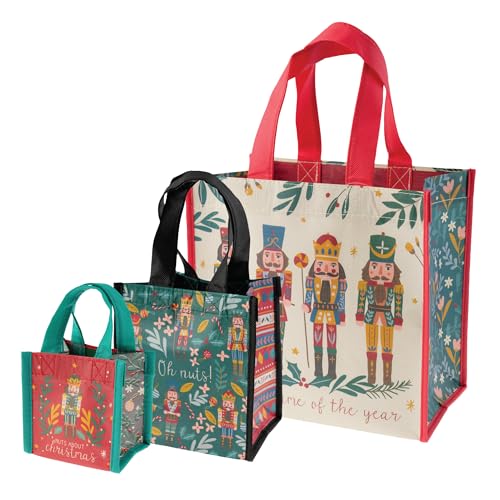 Karma, Holiday Recycled Gift Bags, Set of 3, Nutcracker