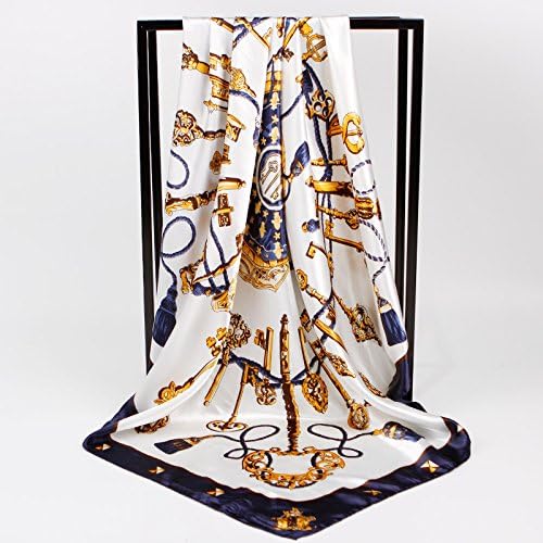 SAFZES Women Scarf Scarves 90cm printed silk satin scarves square Blanket Cape Wrap Shawl Stole,