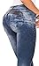 Laty Rose Women Skinny Ripped Distressed Destroyed Jeans Butt Lifter Mid Rise Wide Waistband Denim Pants Pantalones Colombianos Levanta Cola Blue 7