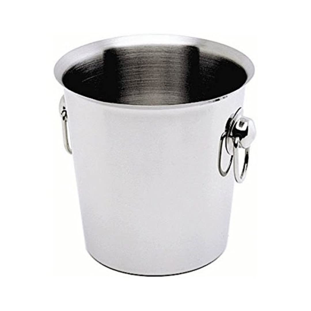 Genware NEV-26203 Wine Bucket With Ring Handles, Stainless Steel
