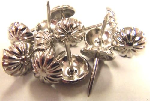 100 Pcs Bright Silver Rosette Floral Daisy Head Decorative Tack Nail Upholstery Stud