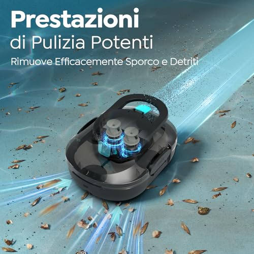 S1PRO 2026 Upgrade Robot Piscina Senza Fili, Automatico 120 Minuti, Doppio Motore, Aspirapolvere per Piscina, per Piscine Fuori Terra fino a 95 m², Nero profondo