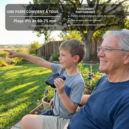 Hontry Binoculars for Adults and Children, Compact Binoculars 10x25 for Bird Watching, Theater and Concerts, Hunting and Sports Games
