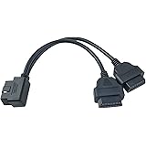 OBD2 Right Angle Splitter Y Cable Male Splitter to 2 Female Extension Cable 30cm/12