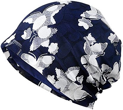 GlamorstarFloral Lace Beanie Hat Chemo Cap Stretch Slouchy Turban Headwear