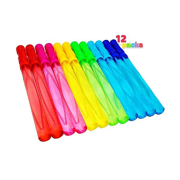 Joyin-Toy-12-Pack-14-Big-Bubble-Wand-Assortment-1-Dozen-with-Bubble-Refill-Solution-Super-Value-Pack-of-Summer-Toy-Party-Favor-12-Bubble-12-Refill-Pack-24pack Joyin Toy 12 Pack 14'/35.5cm Big Bubble Swords Wands Sticks Assortment (1 Dozen) with 12 Pack 12ml Concentrated Bubble…
