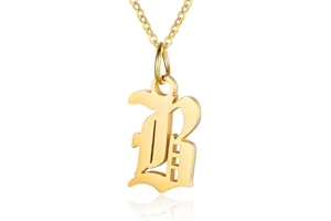 ZRAY Letter Necklaces for Women Personalized Necklaces 18K Gold Plated Initial Pendant Old English Name Necklaces A-Z Bridesmaid Gift for Girls