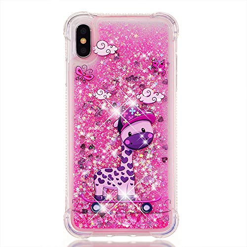 Folice iPhone Xs Max Case,3D Cute Pattern Bling Liquid Glitt