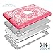 iPad mini/2/3 Case, Hocase Shockproof Hybrid Dual Layer Hard Rubber Protective Case with Cute Flower Design for Apple iPad Mini 1st/2nd/3rd gen 7.9-inch - Hot Pink/Grey
