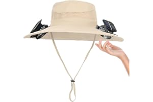 SICHUNL Sun Hats with Fans for Men Women Summer Fishing,Cooling Fishing Hat with Fans for Hiking Camping Hunting UPF 50+ Wide Brim