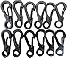 Mini SF Carabiners - 12pcs/Lot Spring Snap Backpack Clasps Small Climbing Hanging Buckle, Metal EDC Keychain Carabiner Clip For Camping Bottle Hooks Paracord Rope Tactical Survival Gear (Black, 12)