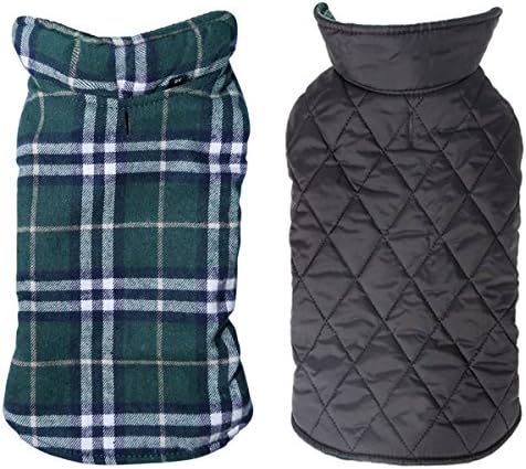 TPYQdirect Dog Jacket Waterproof Coat with Reflective Stripe Windproof Pet Vest Warm Puppy Clothes Reversible Winter Coats Cold Weather Jackets Sweater for Extra Large Dog