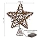 Twinkle Star Christmas Star Tree Topper, Rustic Rattan Treetop with 15 LED Lights Christmas Tree Holiday Xmas Party Decorations, 12.2 Inch (H)