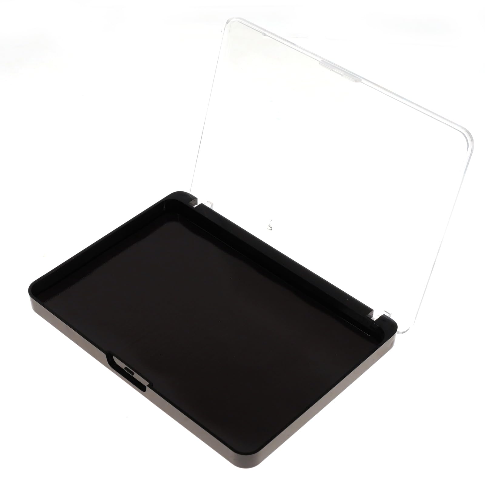 VANANA Magnetic Makeup Palette, DIY Empty Eyeshadow Blush Highlighter Cosmetics Case Holder Tray (Black (Clear Lid), 14x10cm - Palette Only)