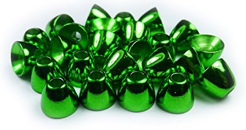 Fly Tying Beads - Brass Cone Head (Green, 4.8mm)