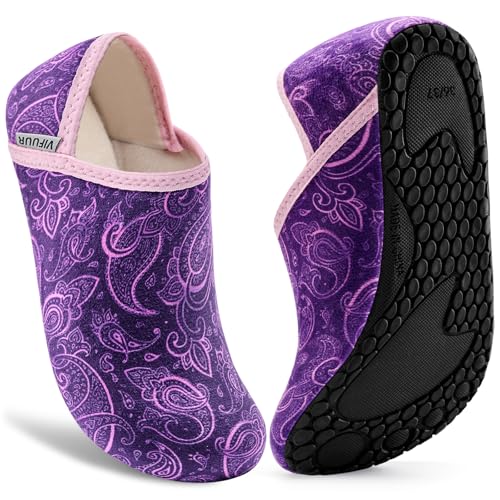 VIFUUR House Slippers for Women Men Fuzzy Barefoot Slipper Socks at Amazon