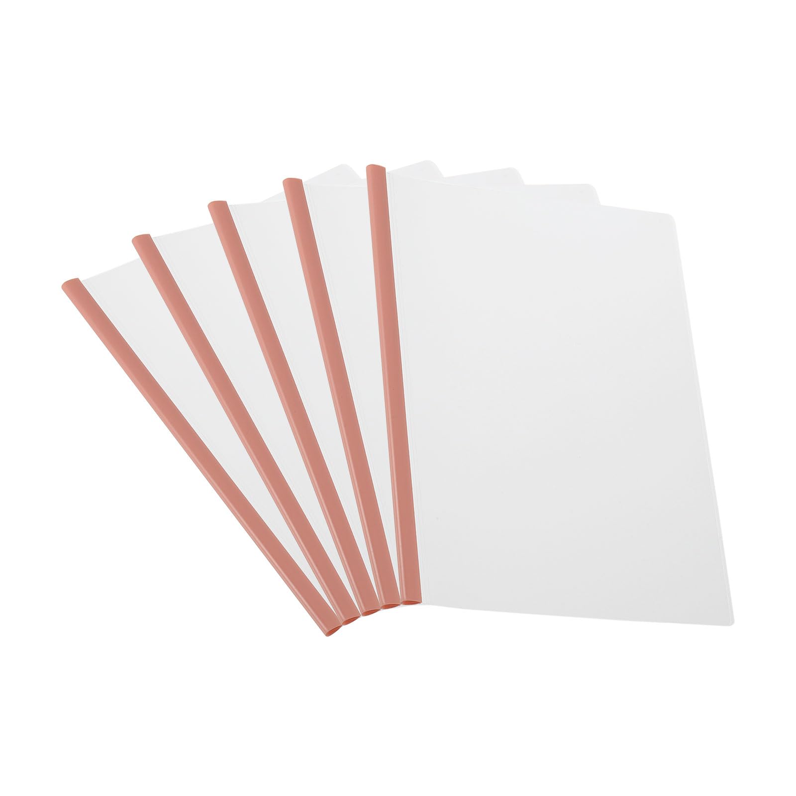 PATIKIL Clear Report Covers with Sliding Bar, 5 Pcs 8 mm Slide-Grip Resume Cover 50 Sheets Capacity, A4 Presentation Folders for File, Resume, Red
