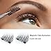 Magnetic Eyelashes 3D Reusable Fake Dual Magnet Eyelashes,Ultra Thin No Glue 0.2mm False Lashes Natural Looking and Handmade(1Pair 4Pcs)