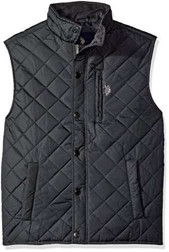 U.S. Polo Assn. Men's Diamond Quilted Vest, Dark Shadow, M