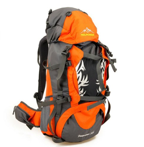 orange hiking backpack