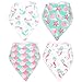 Stadela Baby Adjustable Bandana Drool Bibs for Drooling and Teething Nursery Burp Cloths 4 Pack Baby Shower Gift Set for Girls – Mermaids Ocean Sea Beach Summer Tropical Little Shell Coral