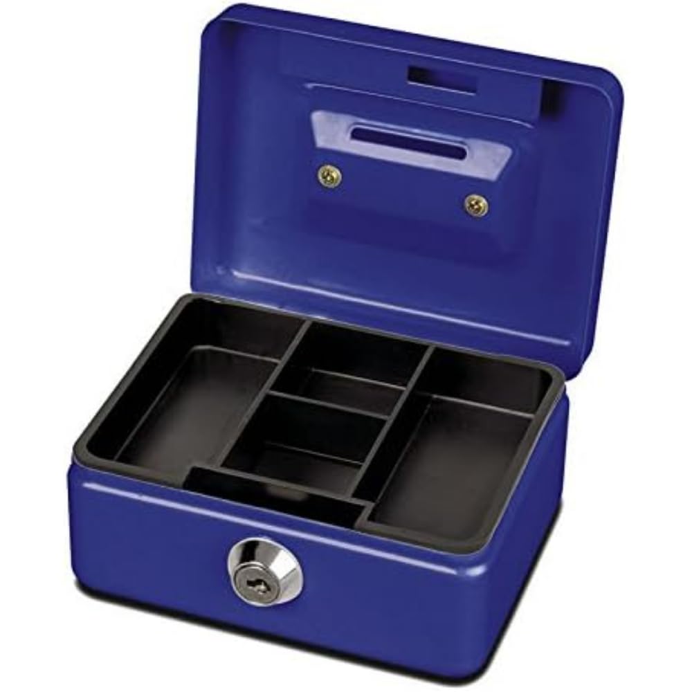 MAUL Cash Money Box with Coin Slot, Cylinder Lock with 2 Keys, 125 x 95 x 60 mm