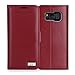 FYY [Genuine Leather Wallet Case for Samsung Galaxy S8 2017, Handmade Flip Folio Wallet Case with Kickstand Card Slots Magnetic Closure for Samsung Galaxy S8 2017 Wine Red