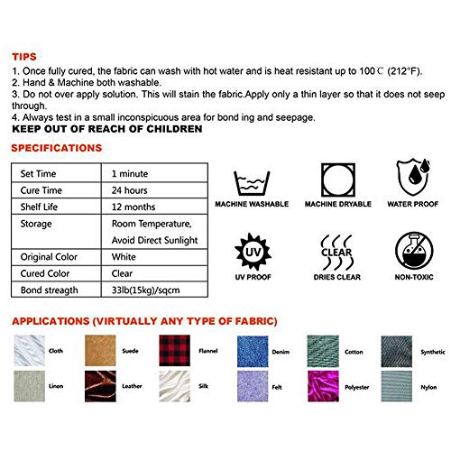 S WIDEN ELECTRIC Sew Glue Liquid Fabric Quick Bonding Glue Liquid Reinforcing Adhesive Speedy Fix Pen Repair Gel for Clothes Denim Leather Fabric - Thumbnail 5
