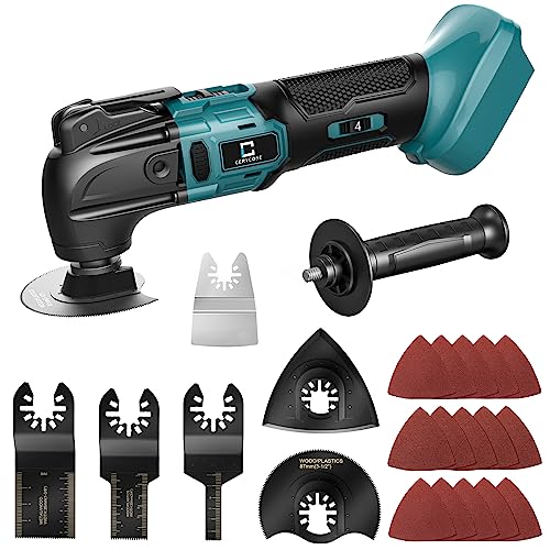 Photo 1 of Cordless Oscillating Tool Compatible with Makita Battery, Brushless-Motor Tool with Auxiliary Handle, Oscillating Multi-Tool for Scraping, Sanding,Cutting Wood(Battery Not Included)