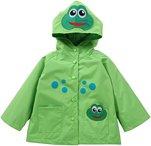 Waterproof Rainwear Windbreaker Hooded Raincoat Cute Long Sleeve Outwear Jacket for Boys and Girls