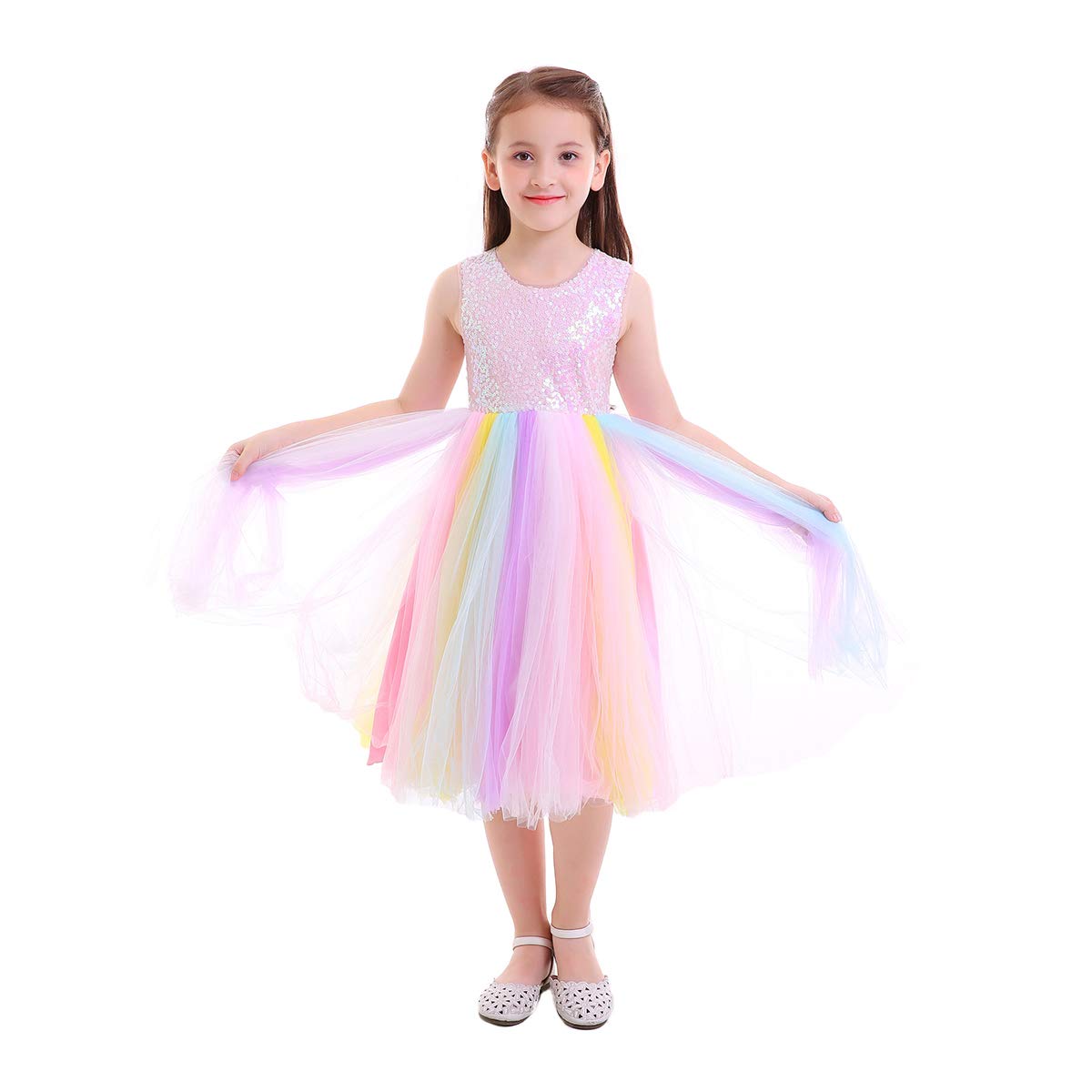 Iwemek Bebe Filles Robe Danniversaire Licorne Arc En Ciel Paillettes Deguisement Enfants Princesse Halloween Dress Up Cosplay Robe De Fete Mariage Noel Pageant Carnaval Soiree 2 12 Ans Vetements Robes Zwembaddebeemd Nl