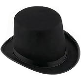 Aivralume Top Hat for Men Women Adult, Magician Victorian Pilgrim Theatrical Clown Bowler Tailcoat, Cosplay Costume
