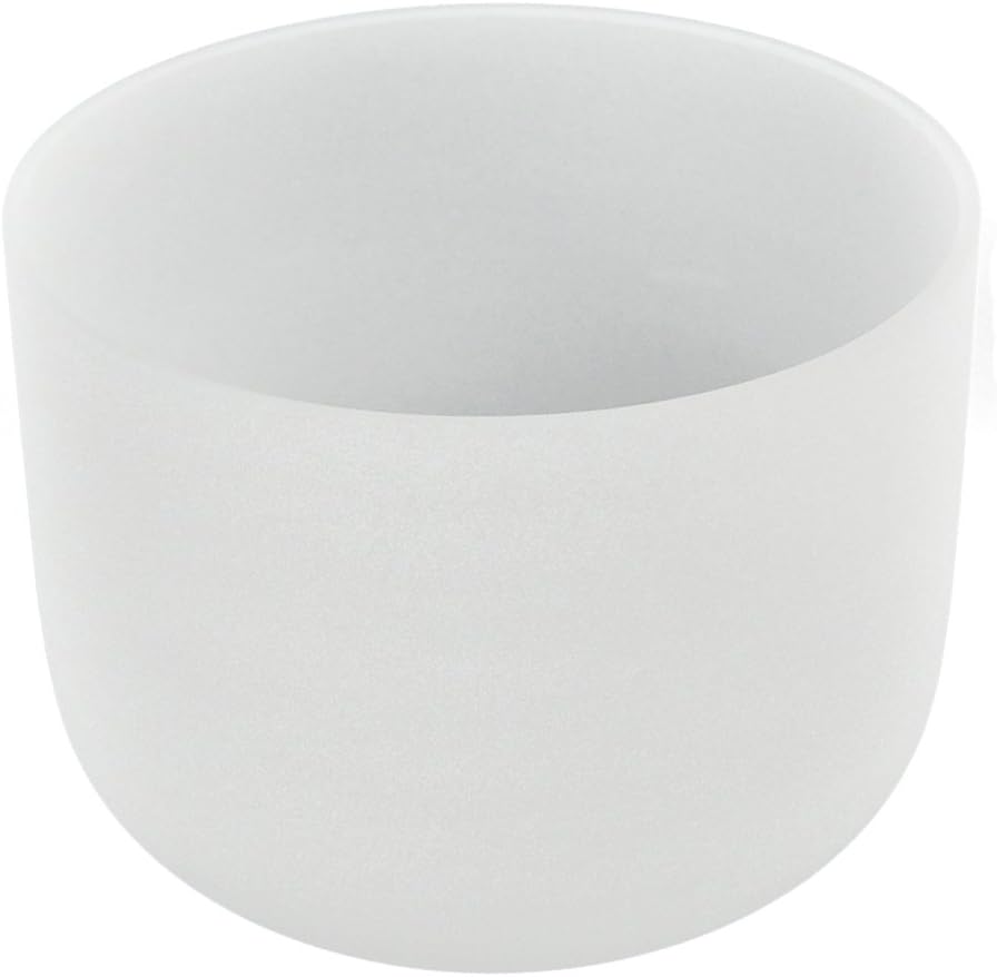 ABuddha® Frosted B Note the Crown Chakra Quartz Singing Bowl Crystal Singing Bowls for Healing with Rubber Mallet and O-ring (10 inch)